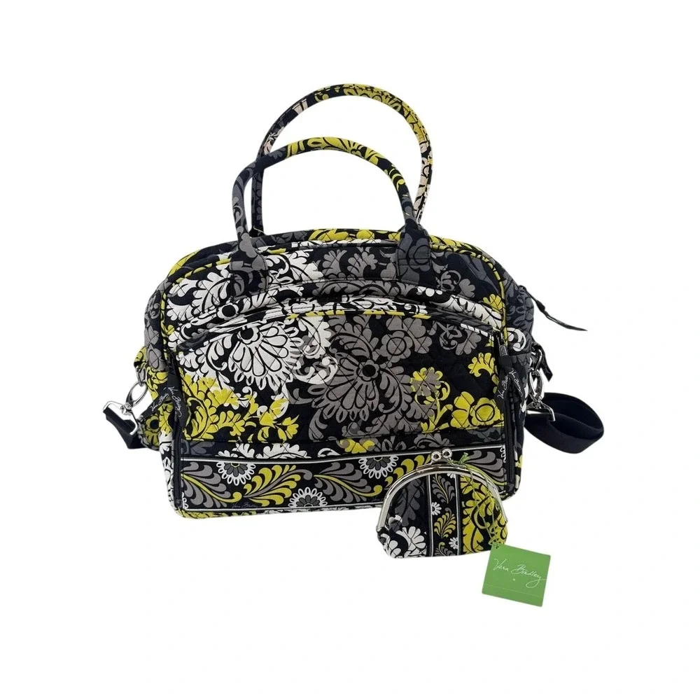 Vera Bradley‎ Baroque Quilted Handbag & NWT Double Kiss Coin Purse Set